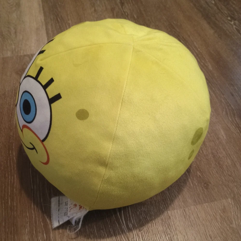 Nickelodeon SpongeBob SquarePants Cuddly  Yellow Round Plush Cloud Pillow 12in - Picture 6 of 10